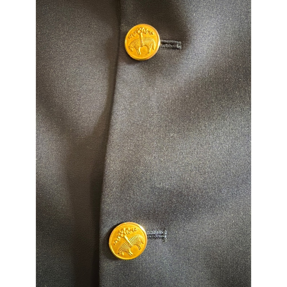 Brooks Brothers Brooksease Loro Piana Wool Navy Blue Blazer Gold Buttons 43R - Picture 5 of 10